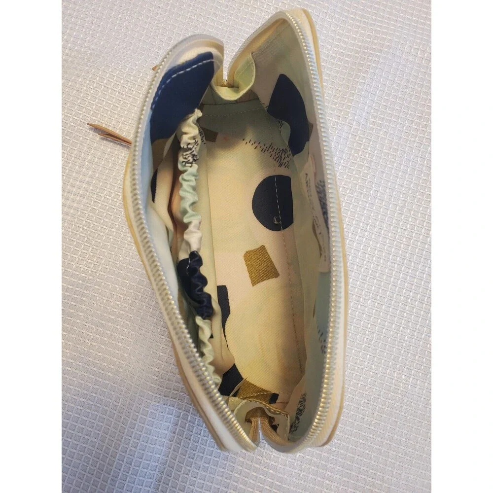 Anthropologie Artist Atelier Make Up Bag Emily Grady Dodge Gold NWOT